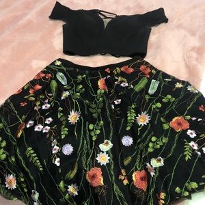 Faviana Floral Two Piece Designer Dress